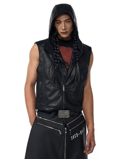 Short Hood Slim Fit Waistcoat Coat For Men MuddyStock