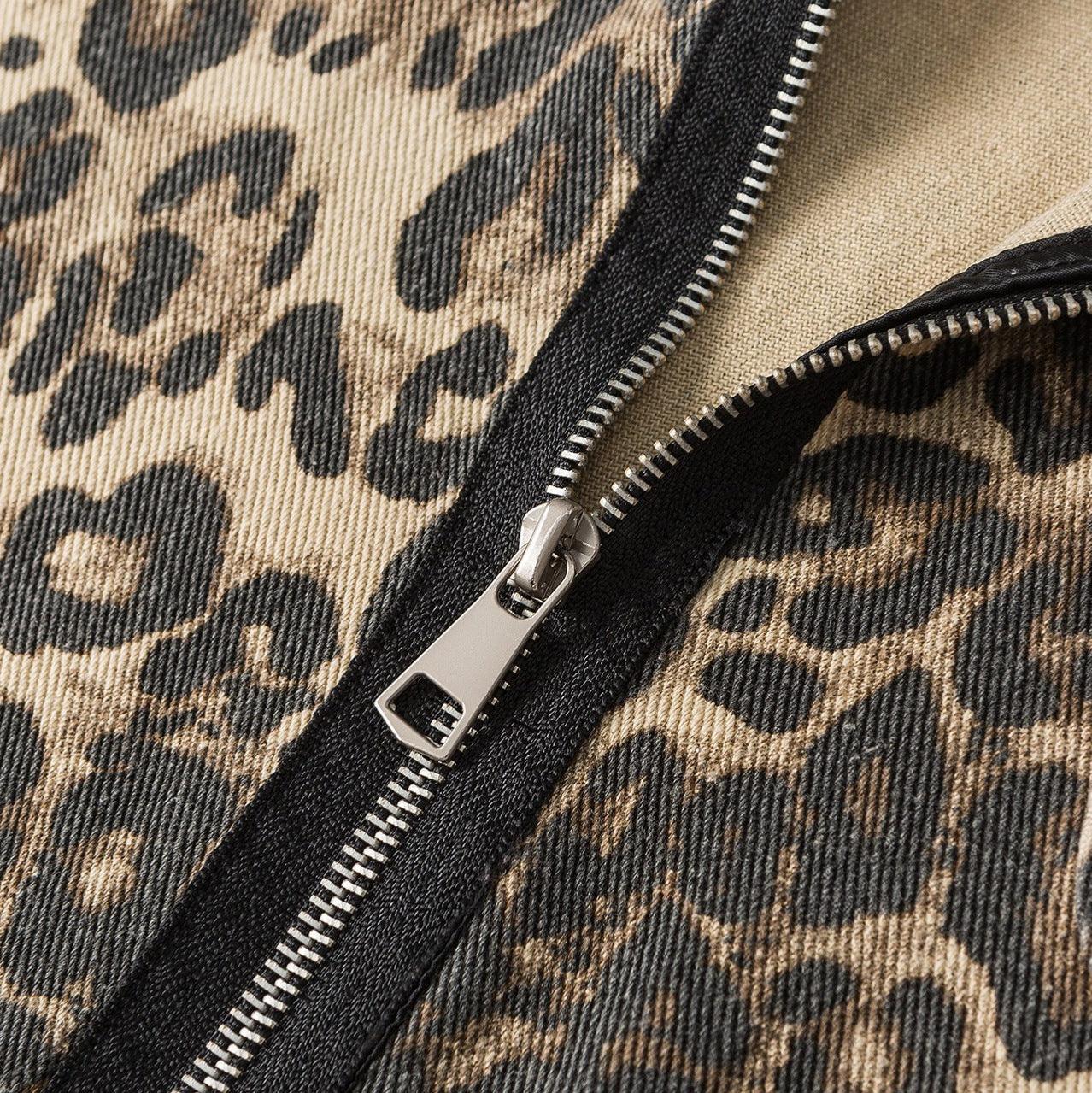 Vintage Leopard Print Jacket For Women null