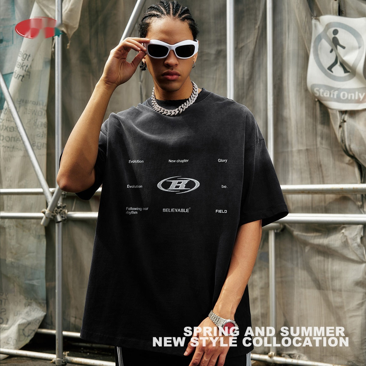 Retro Washed Round Neck Short Sleeve Men And Women