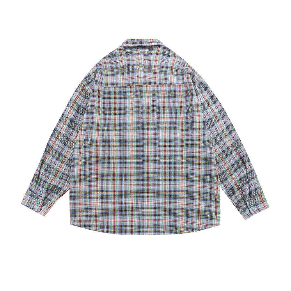 American Casual Retro Plaid Shirt For Men null