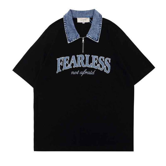 Letter Patch Short-sleeved T-shirt For Men And Women MuddyStock