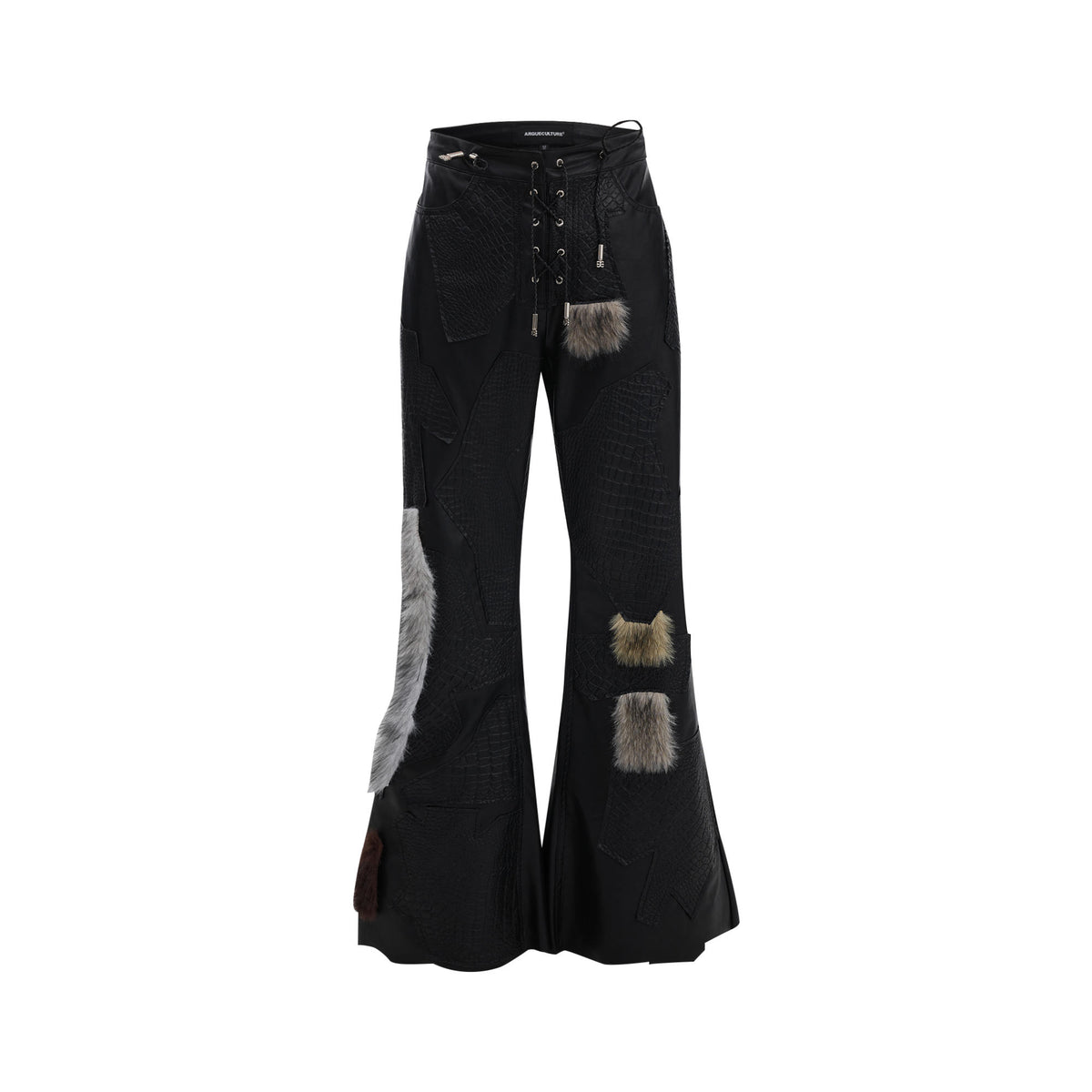 Punk Fitted Boot-cut Pants For Men and Women Black
