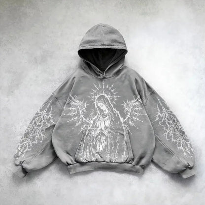 Hooded Printed Hip Hop Streetwear Hoodie MuddyStock All Products