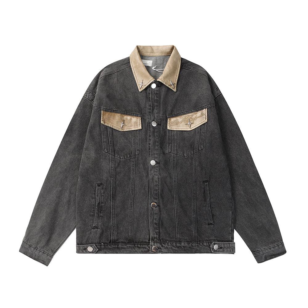 Patchwork Lapel Jacket For Men null
