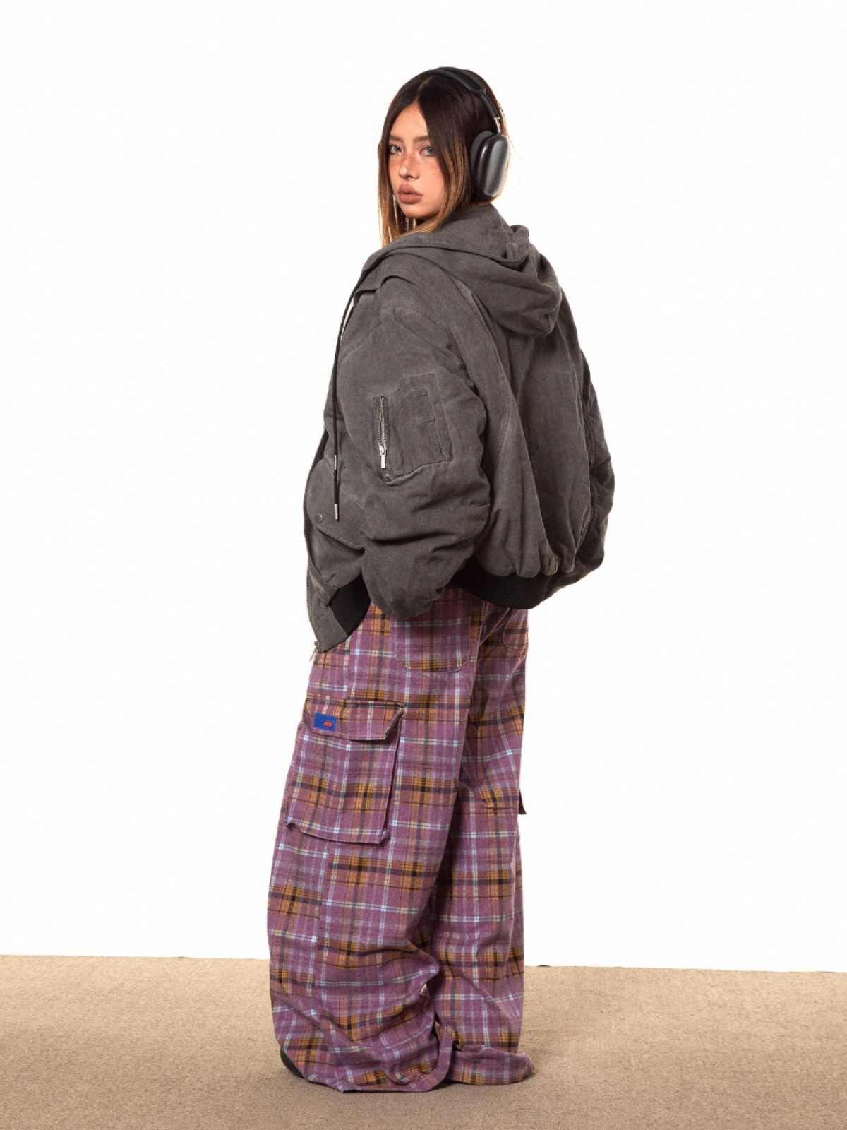 Hooded Washed Old Cotton-padded Jacket For Women MuddyStock