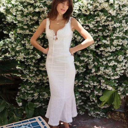 European And American Lace Strapping Backless Dress For Women MuddyStock