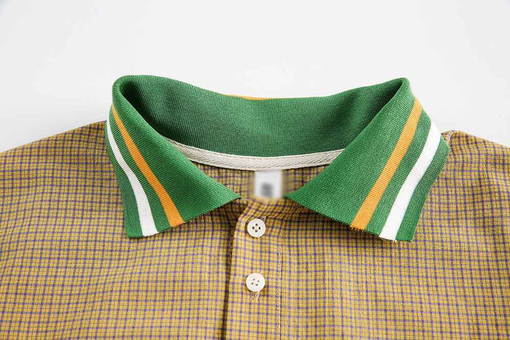 Women's Casual Contrast Color Lapel T-shirt null