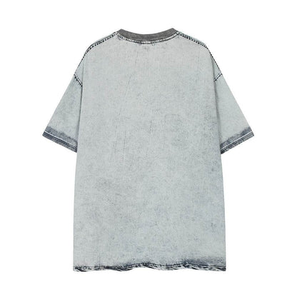 Washed Denim Short-sleeved Shirt For Men MuddyStock