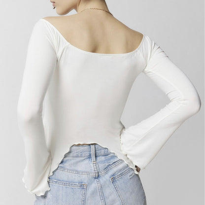 Off-the-shoulder Long Sleeve Top For Woman All Products