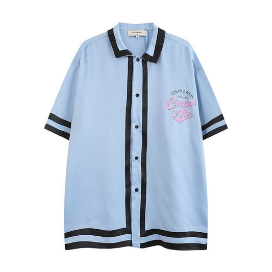 Letter Print Short-sleeved Shirt For Women MuddyStock