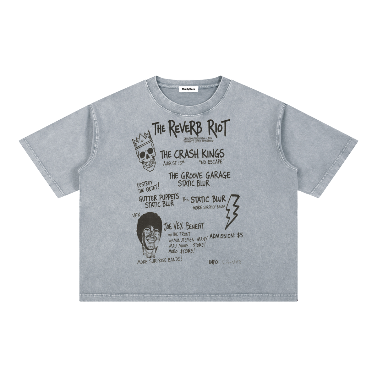 Mineral Wash Boxy Cotton T-Shirt For Men | MuddyStock Originals Light Gray