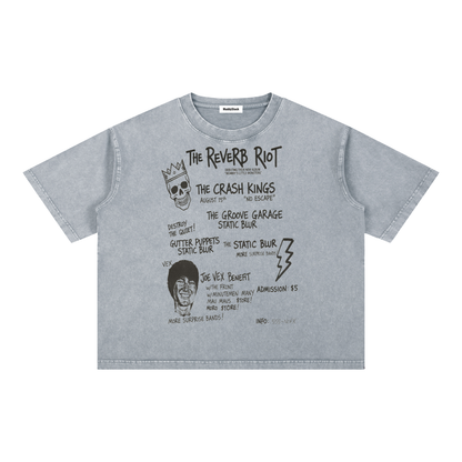 Mineral Wash Boxy Cotton T-Shirt For Men | MuddyStock Originals Light Gray