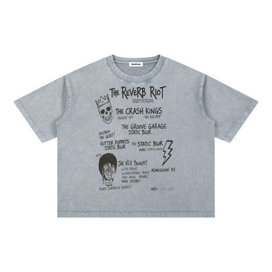 Mineral Wash Boxy Cotton T-Shirt For Men | MuddyStock Originals Light Gray
