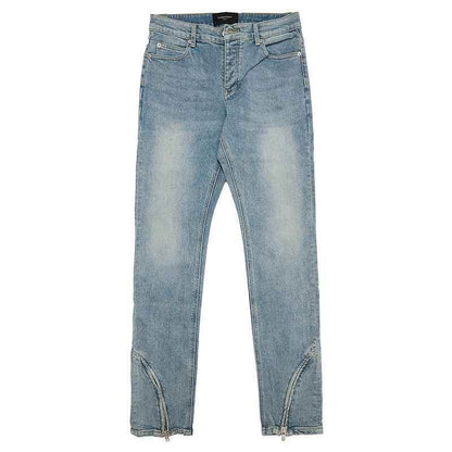 Men's Casual Low Waist Jeans Light Blue MuddyStock