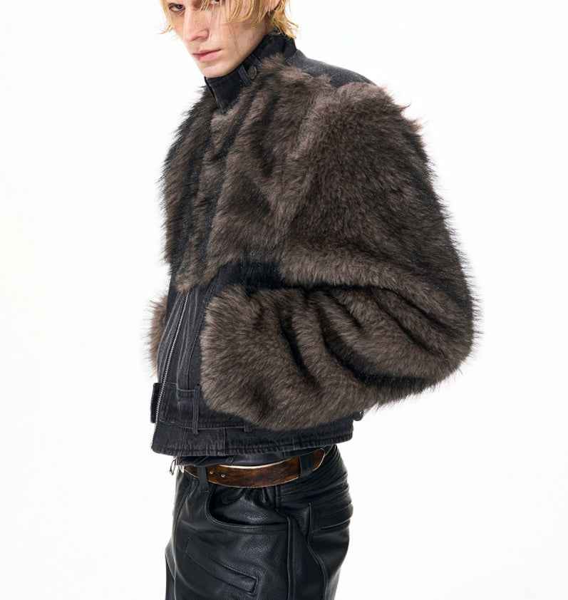 Distressed Straight Shoulder Short Jacket For Men All Products