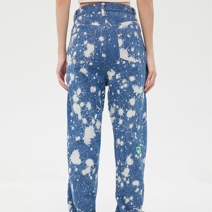 Women's Tie Dye Wash Printed Straight Fit Jeans All Products