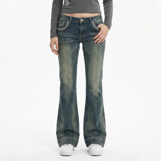 Washed Blue Flared Jeans for Women | MuddyStock Originals