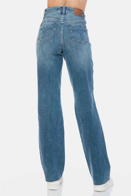 Judy Blue Cut Raw Hem Straight Jeans Trendsi