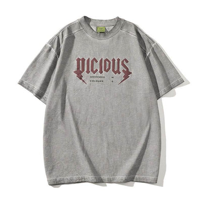 Fashion Washed Old Short-sleeved T-shirt For Men And Women Dirty Gray MuddyStock