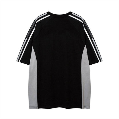 Sports Loose T-shirt Men's Color Contrast Patchwork MuddyStock