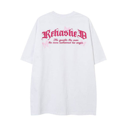 Butterfly Printed Short Sleeve T-shirt For Women MuddyStock