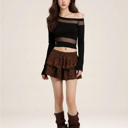 Hollow Out Minimalist Fitted Off Shoulder Top For Women