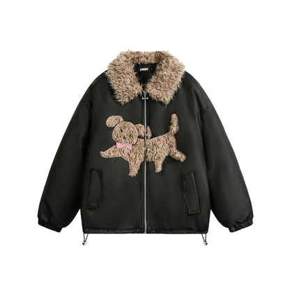 Loose Preppy Style Jacket For Women Black