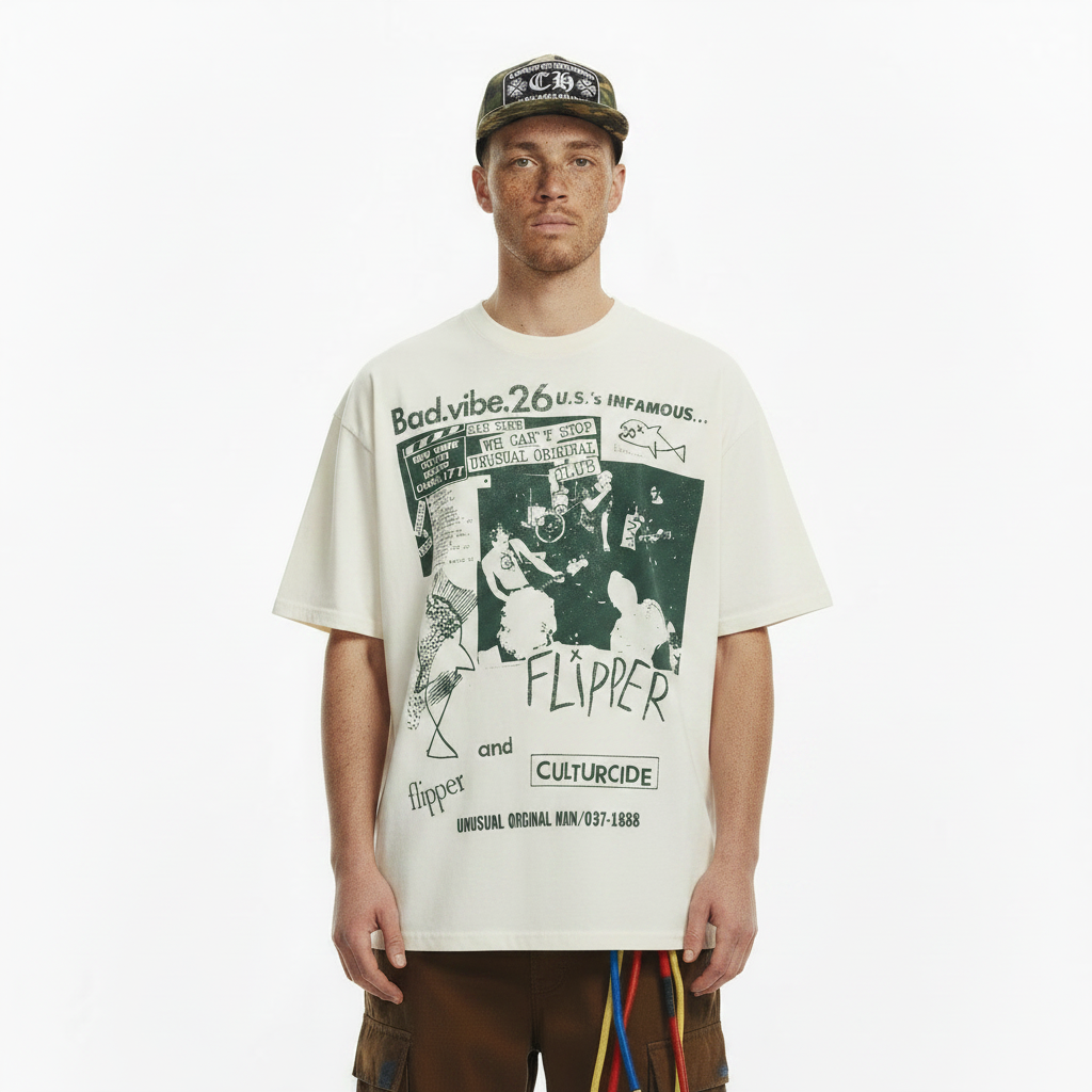Rock portrait printed short sleeved t-shirt for men | MuddyStock Originals