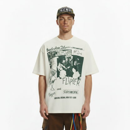 Rock portrait printed short sleeved t-shirt for men | MuddyStock Originals