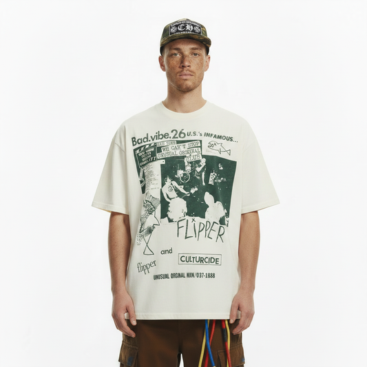Rock portrait printed short sleeved t-shirt for men | MuddyStock Originals
