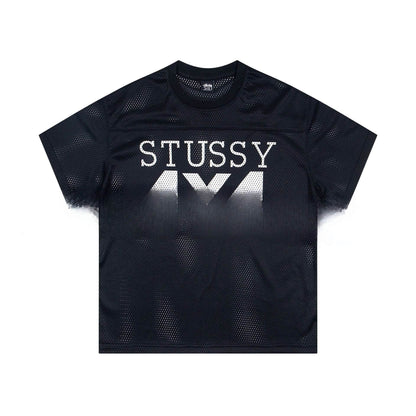 Sports And Leisure Jersey Letter Printing Simple Short Sleeve For Men And Women XC6943 Black MuddyStock