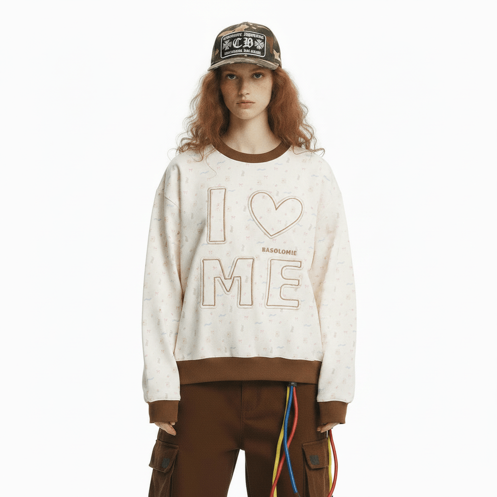 Color-blocked Patchwork Letter Long Sleeve Sweatshirt For Women | MuddyStock Originals