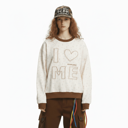 Color-blocked Patchwork Letter Long Sleeve Sweatshirt For Women | MuddyStock Originals