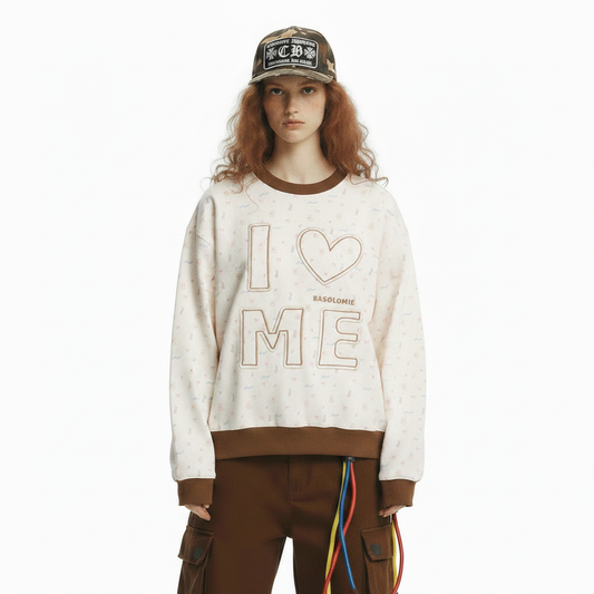 Color-blocked Patchwork Letter Long Sleeve Sweatshirt For Women | MuddyStock Originals
