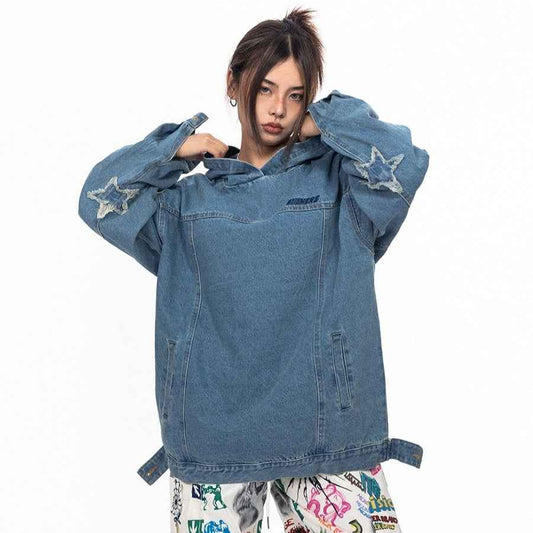 Retro Washed Loose Hoodie for women MuddyStock
