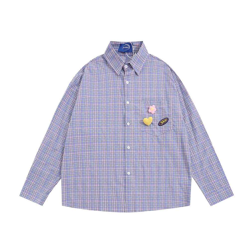 Fine Plaid Long-sleeved Shirt For Women null