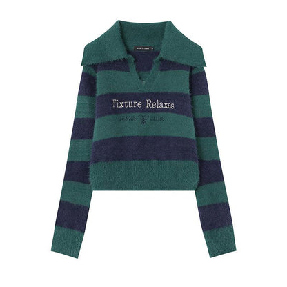 Striped Short Style Sweater For Women All Products