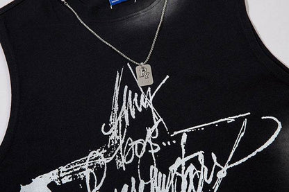 Five-pointed Star Graffiti Necklace Vest For Men And Women MuddyStock