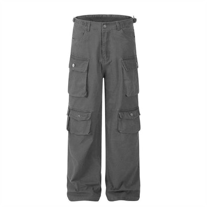 American Multi-pocket Cargo Pants For Both Men And Women Gray MuddyStock