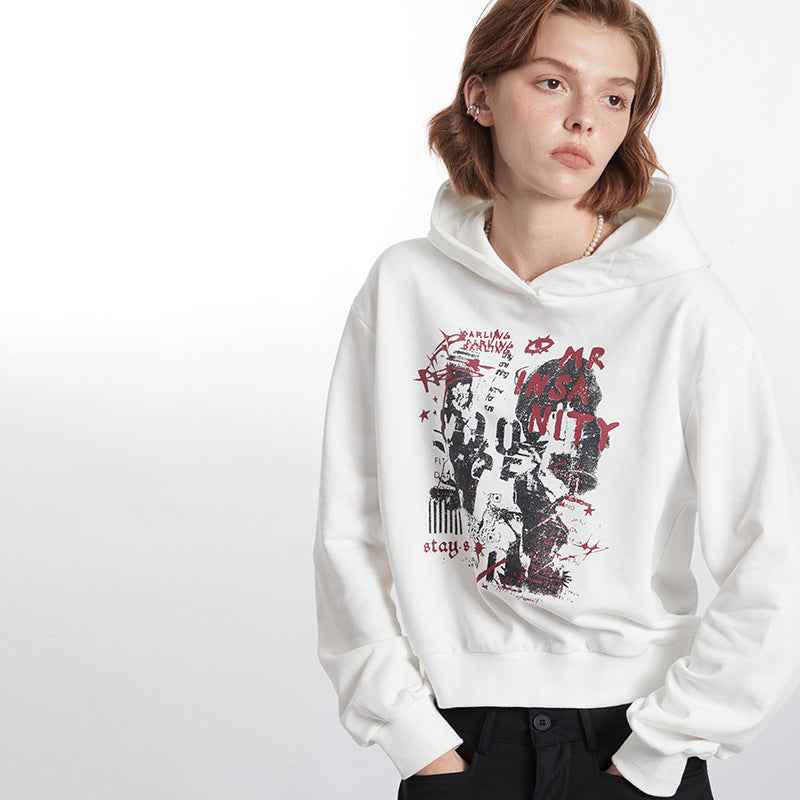 Letter Printed Hoodie For Women MuddyStock