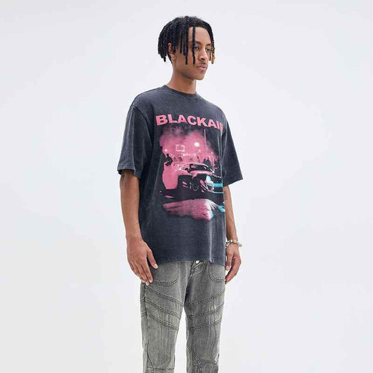 Street Men's Wear Printed Fog Racing Short Sleeve MuddyStock