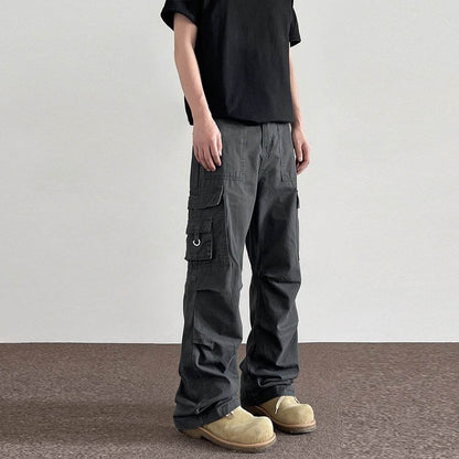American Retro Washed Distressed Overalls Men MuddyStock