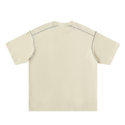 Oversized Contrast-Stitched Cotton Tee For Men | MuddyStock Originals