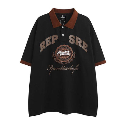 Fashion Letter Color Matching Summer For Men And Women Black MuddyStock