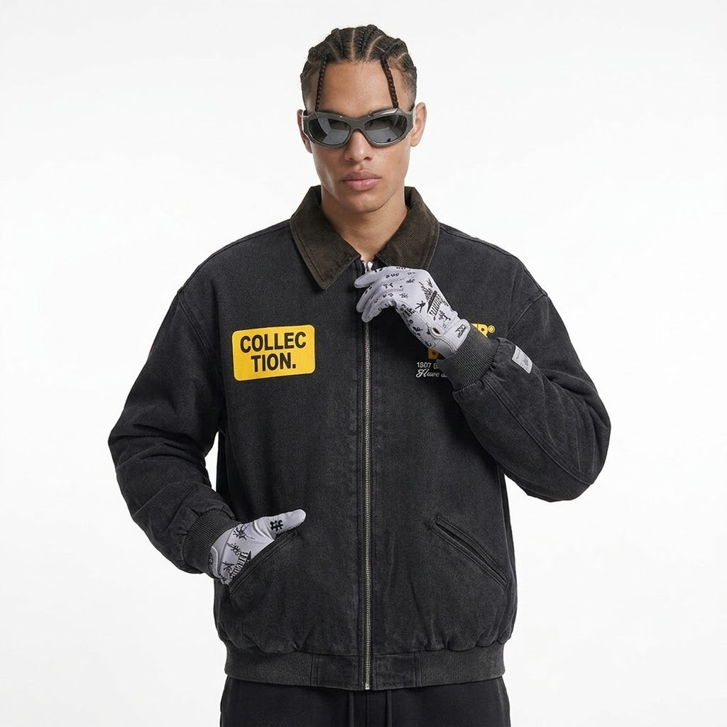 Winter Cotton Padded Padded Lapel Cotton Jacket For Men