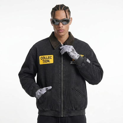 Winter Cotton Padded Padded Lapel Cotton Jacket For Men