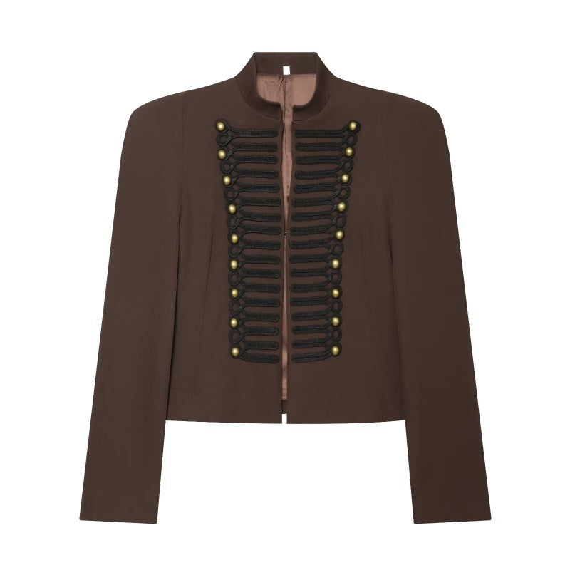 Spring Slim-fit Suit Casual Jacket For Women Brown All Products