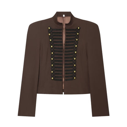 Spring Slim-fit Suit Casual Jacket For Women Brown All Products