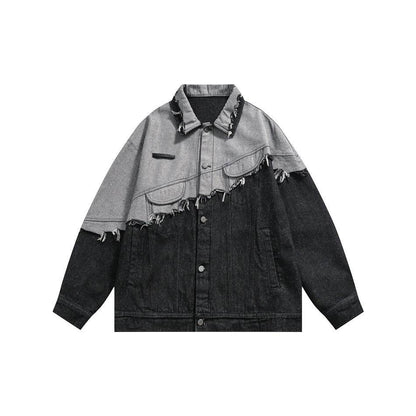 Lapel Denim Jacket For Women Black MuddyStock