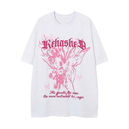 Butterfly Printed Short Sleeve T-shirt For Women MuddyStock